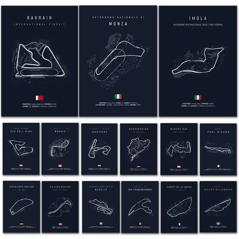 Monza italy f1 track circuit canvas wall art bedroom decor