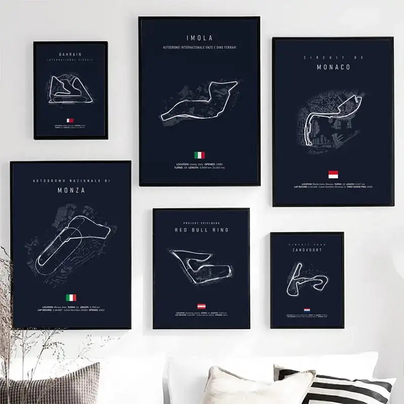Monza italy f1 track circuit canvas wall art bedroom decor