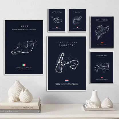 Monza italy f1 track circuit canvas wall art bedroom decor