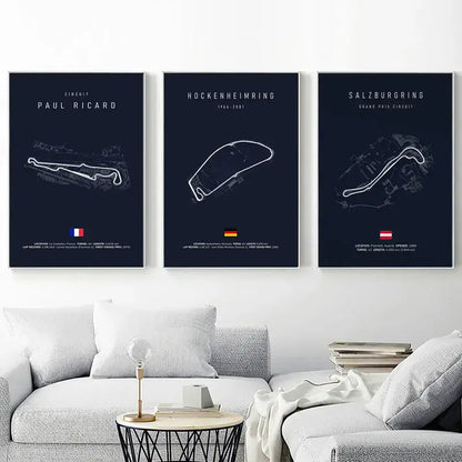 Monza italy f1 track circuit canvas wall art bedroom decor