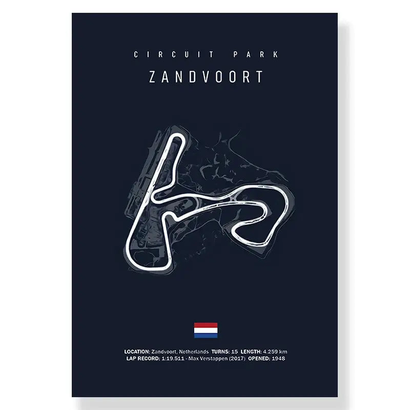 Modern zandvoort blue and white circuit canvas painting living room art