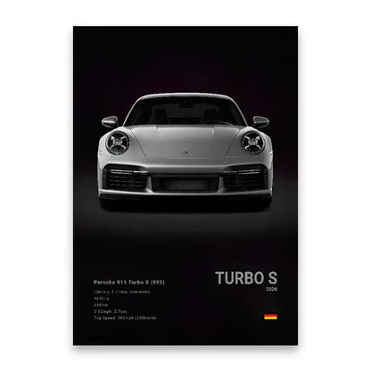 Modern black & silver famous cars canvas wall art – living room decor