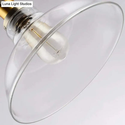 Farmhouse brass clear glass pendant light for dining room