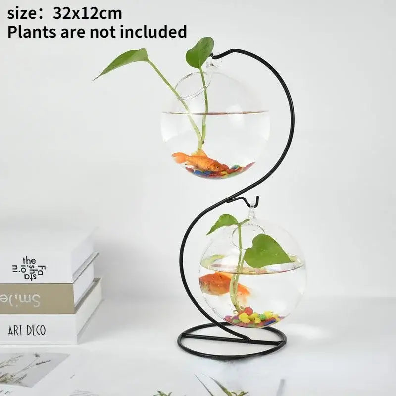 Gold flamingo metal vase with glass bowl living room home decor