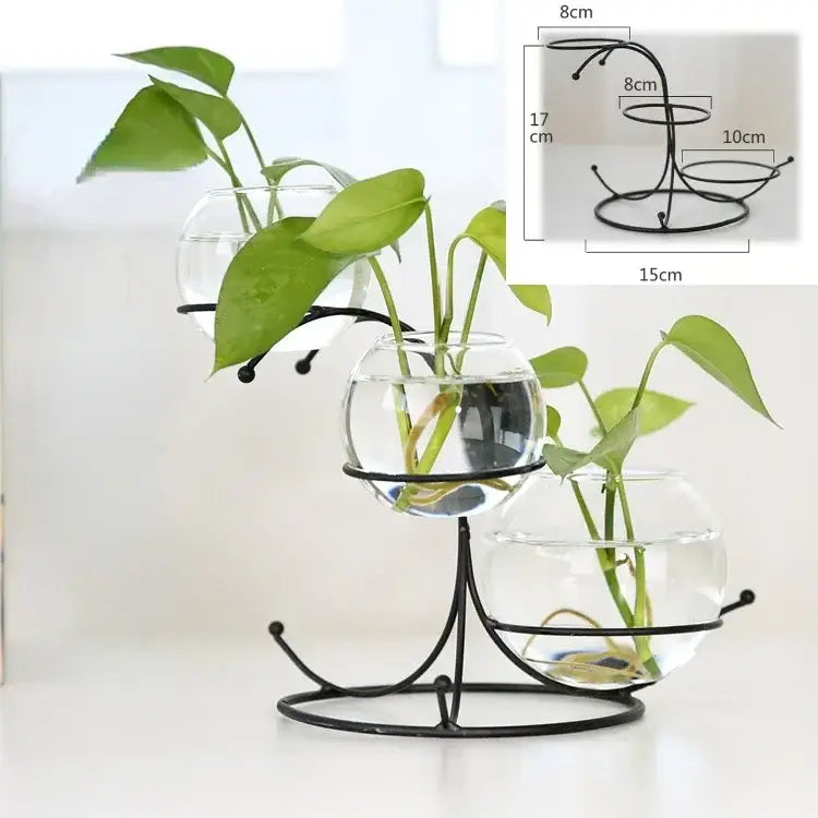 Gold flamingo metal vase with glass bowl living room home decor
