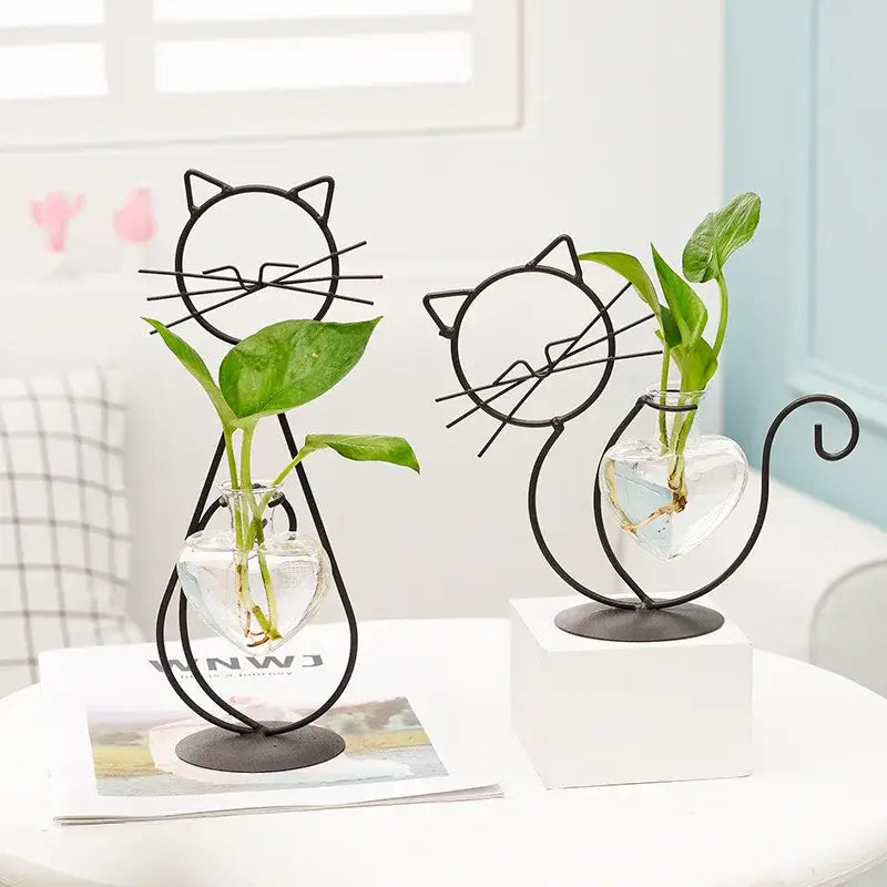 Gold flamingo metal vase with glass bowl living room home decor
