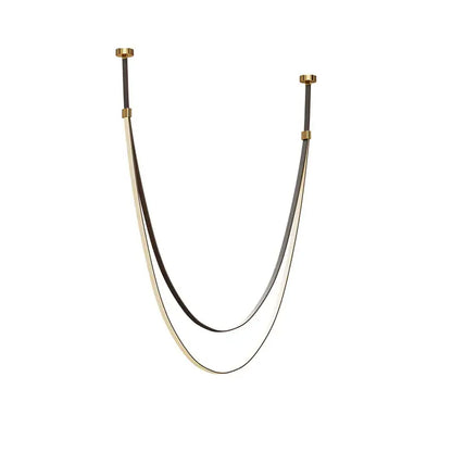 Modern minimalist double tier led chandelier leather belt living room