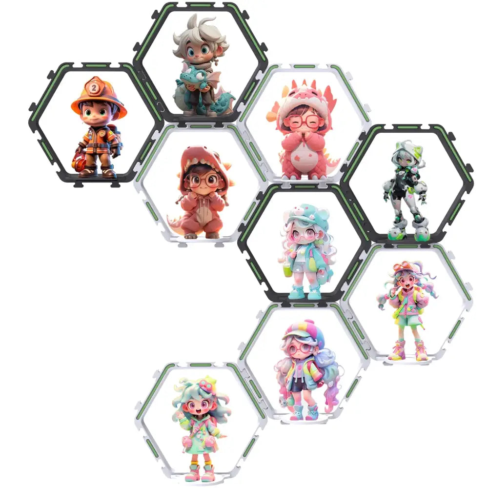 Hexagonal modular floating display shelf bedroom collectible frame