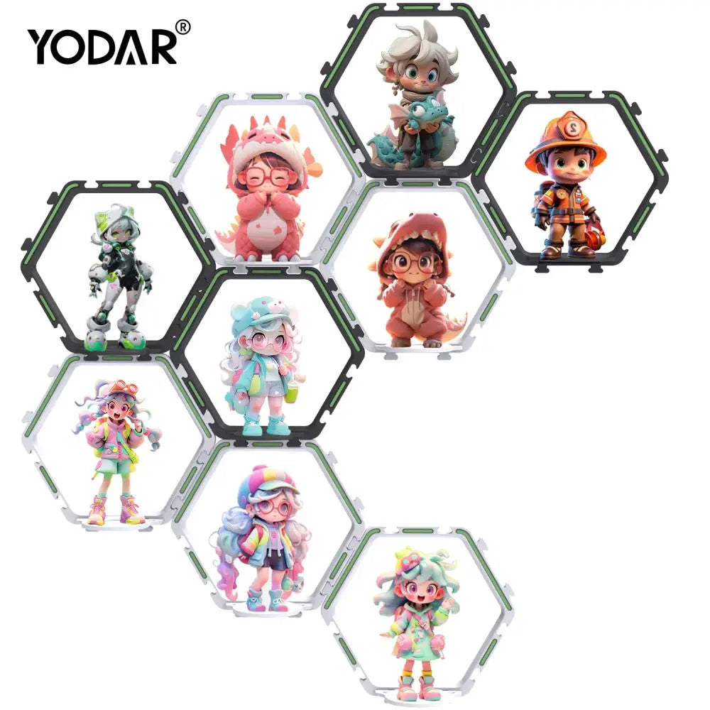 Hexagonal modular floating display shelf bedroom collectible frame