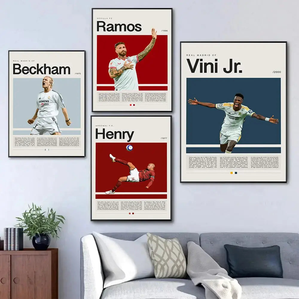 Blue manchester city football star champion wall art bedroom canvas