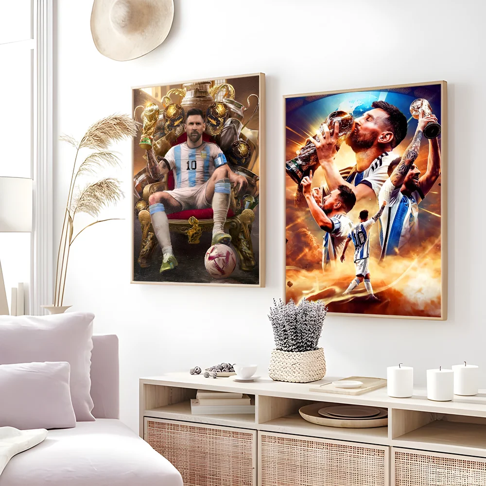 DecorBites™ Football Star M-Messi Poster for Home Decor