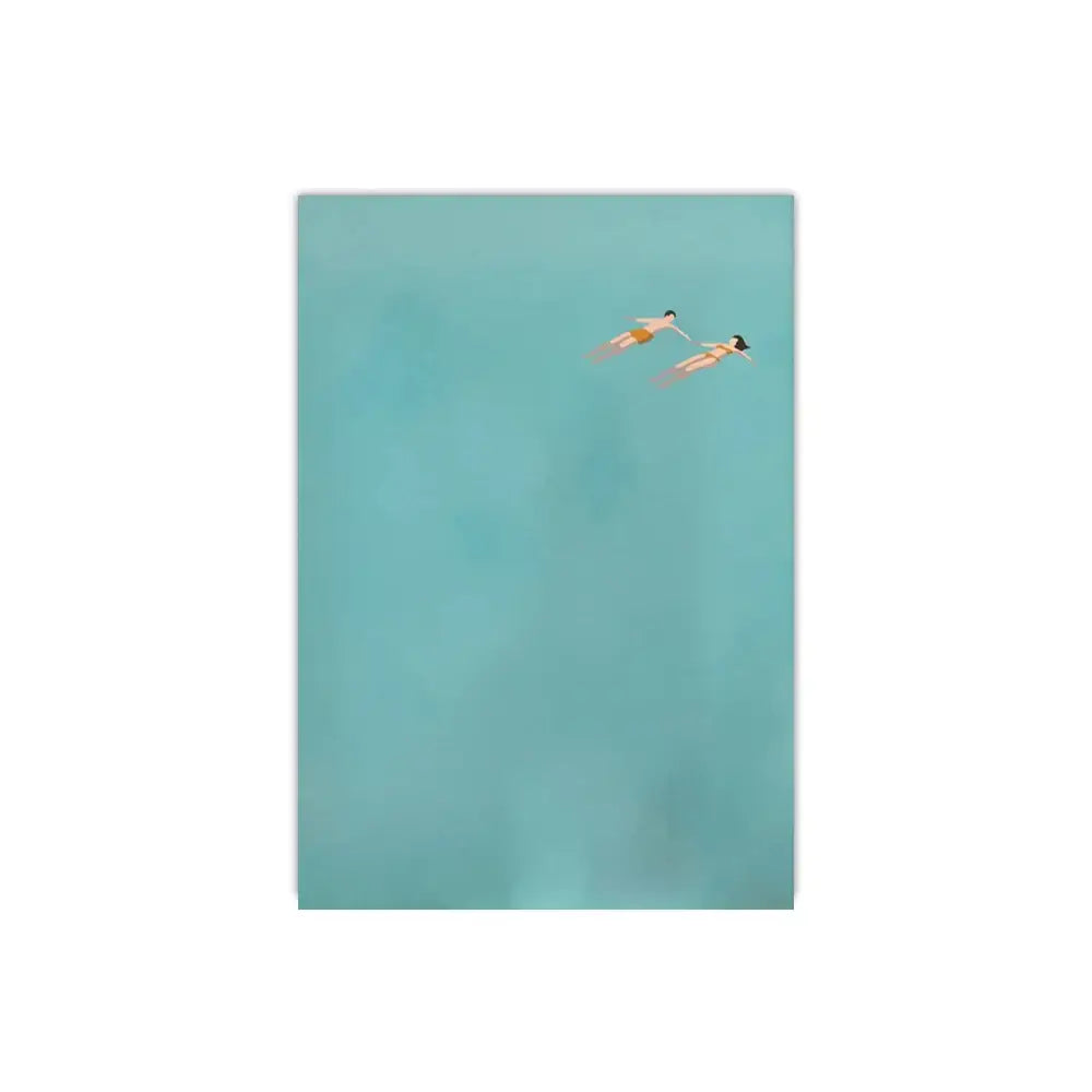 Framed summer people swimming beach wall art living room decor
