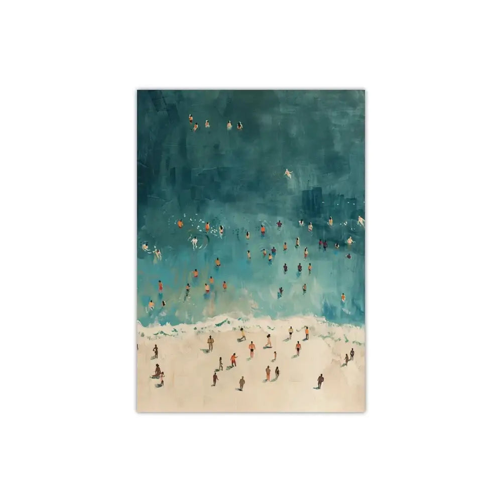 Framed summer people swimming beach wall art living room decor