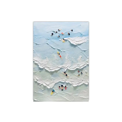 Framed summer people swimming beach wall art living room decor