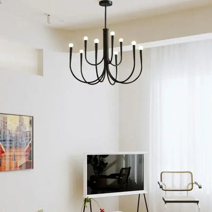 french candle led chandelier black & gold kitchen light