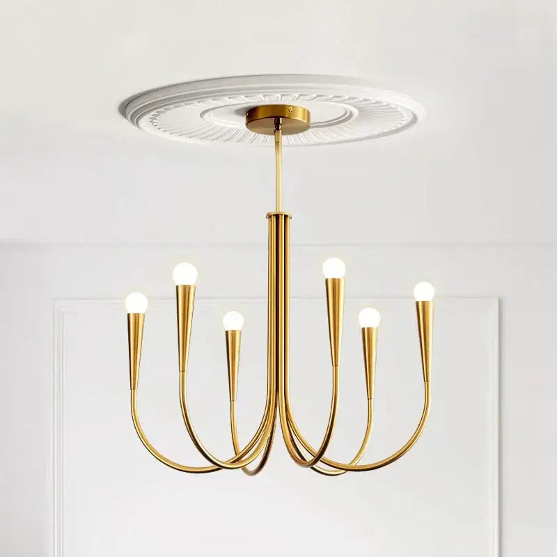 french candle led chandelier black & gold kitchen light