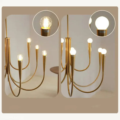 french candle led chandelier black & gold kitchen light