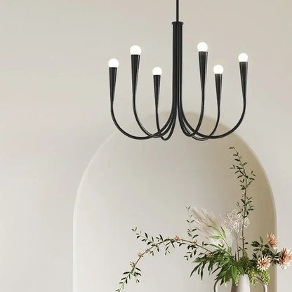 french candle led chandelier black & gold kitchen light