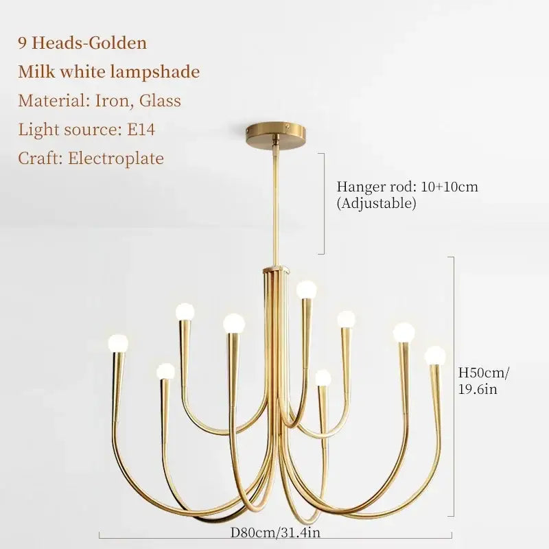 french candle led chandelier black & gold kitchen light