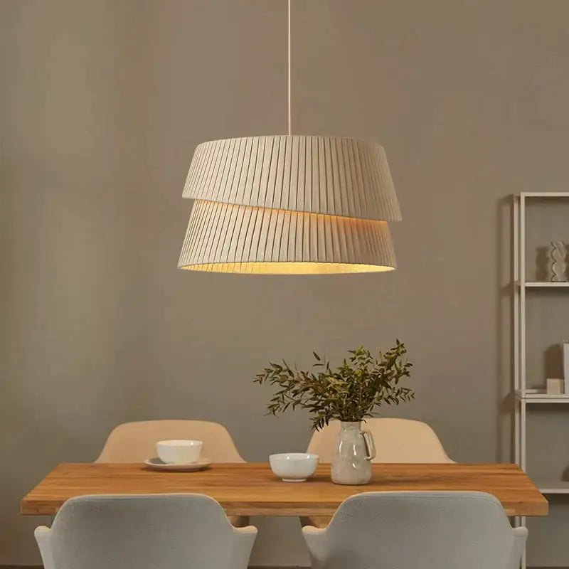 french cream chandelier pleated fabric lamp for bedroom