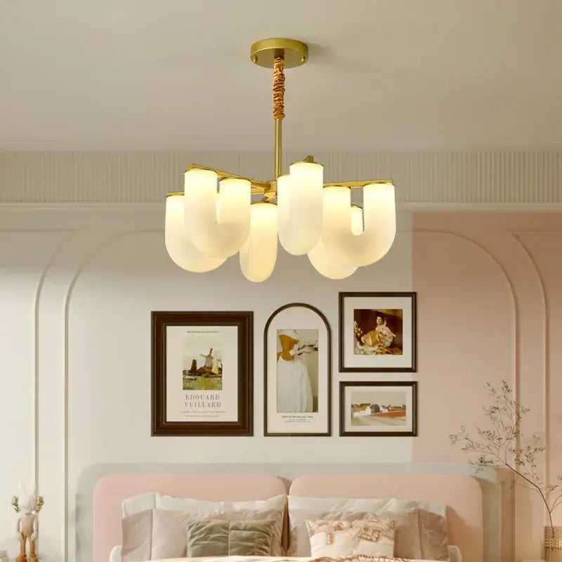 french cream u-shaped floor lamp living room led light