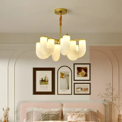 french cream u-shaped floor lamp living room led light