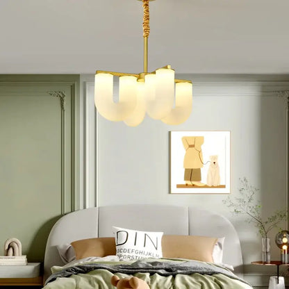 french cream u-shaped floor lamp living room led light