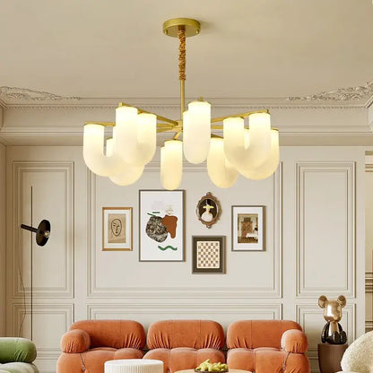 french cream u-shaped floor lamp living room led light