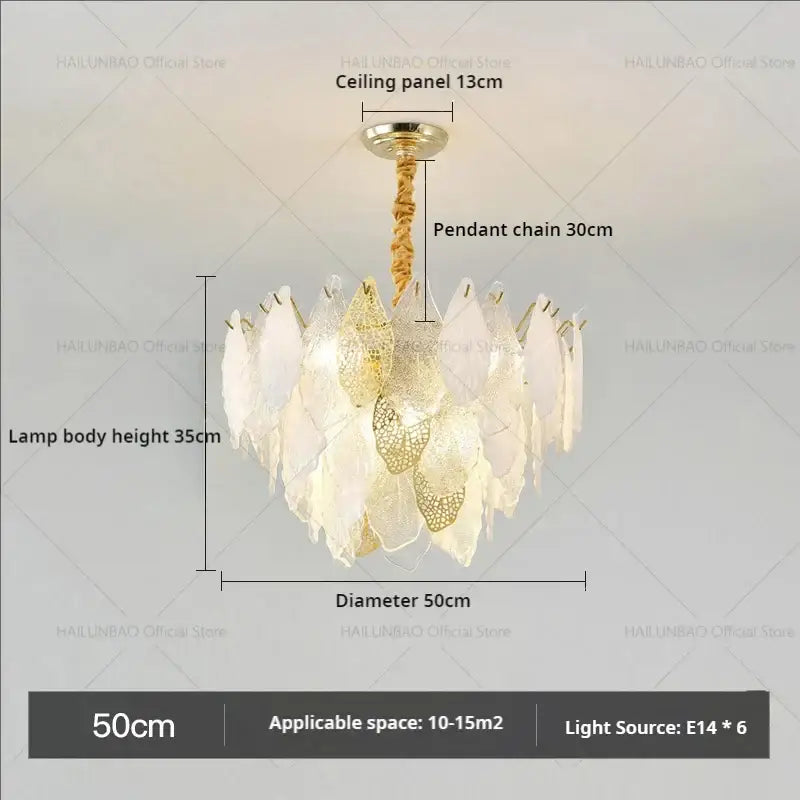 french crystal chandelier gold leaf living room light