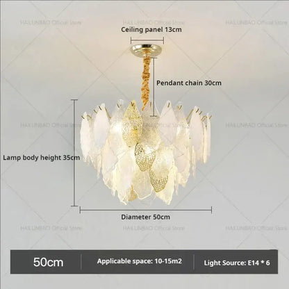 french crystal chandelier gold leaf living room light