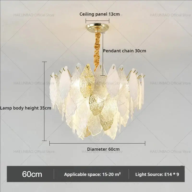french crystal chandelier gold leaf living room light