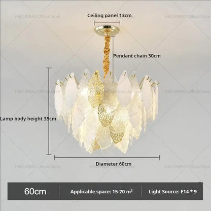 french crystal chandelier gold leaf living room light