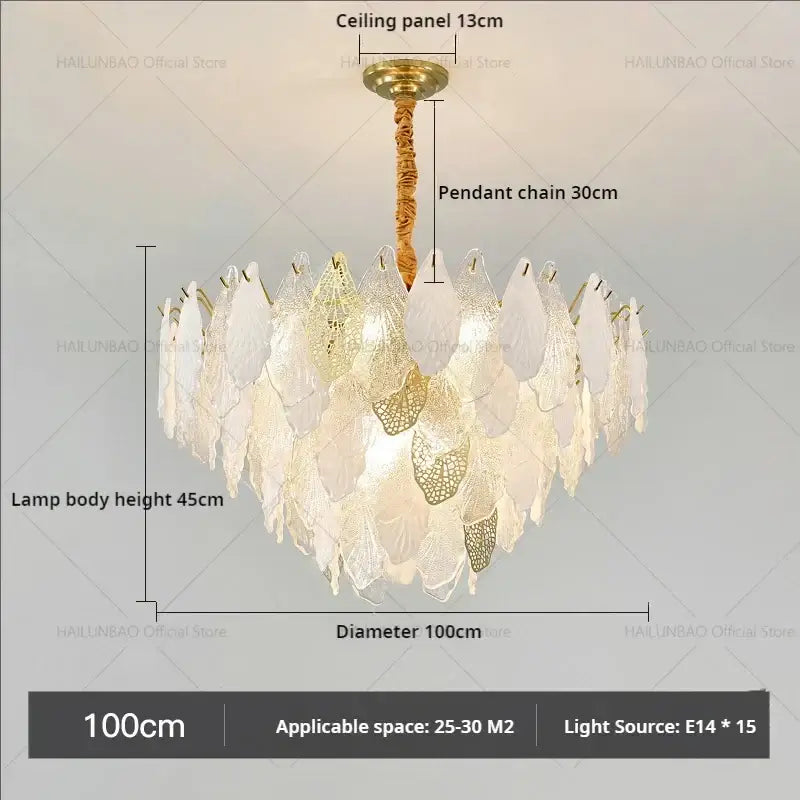 french crystal chandelier gold leaf living room light