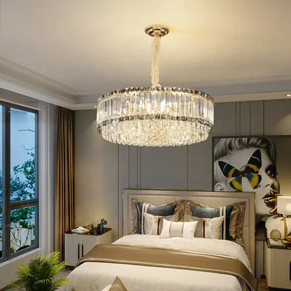 french crystal chandelier living room gold two tier light