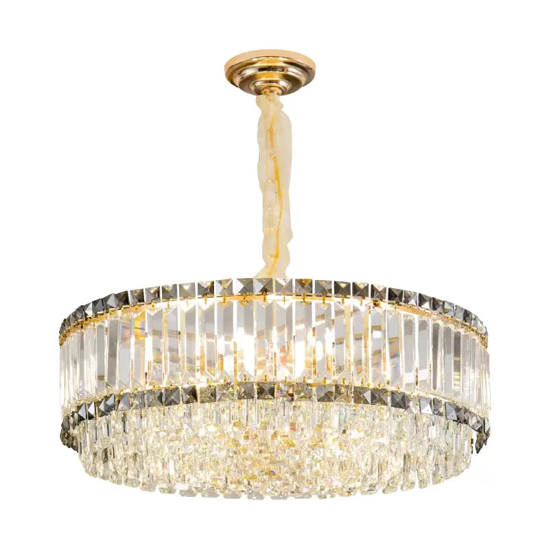 french crystal chandelier living room gold two tier light