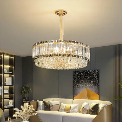 french crystal chandelier living room gold two tier light