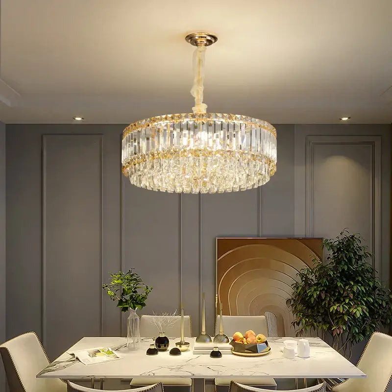 french crystal chandelier living room gold two tier light
