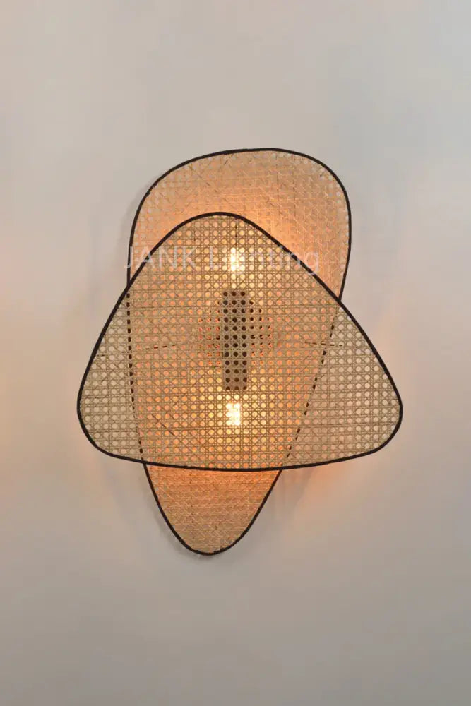 French design natural & tan rattan chandelier dining room pendant light