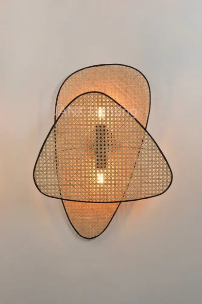 French design natural & tan rattan chandelier dining room pendant light