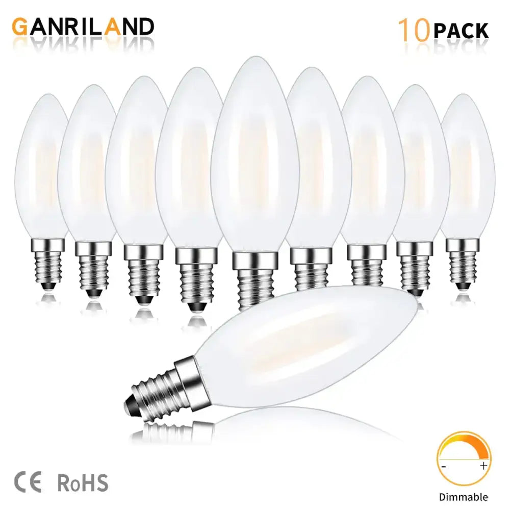 frosted led candle light bulbs dining room warm white 10 pack