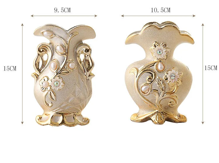 DecorBites™ Frosted Porcelain Flower Vase for Home Decor