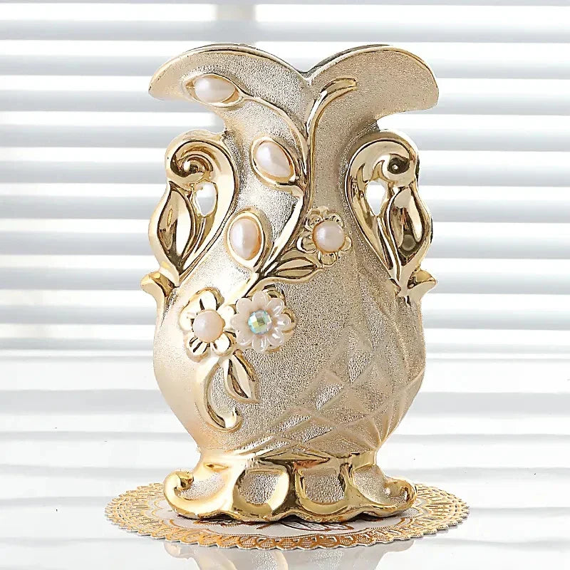 DecorBites™ Frosted Porcelain Flower Vase for Home Decor