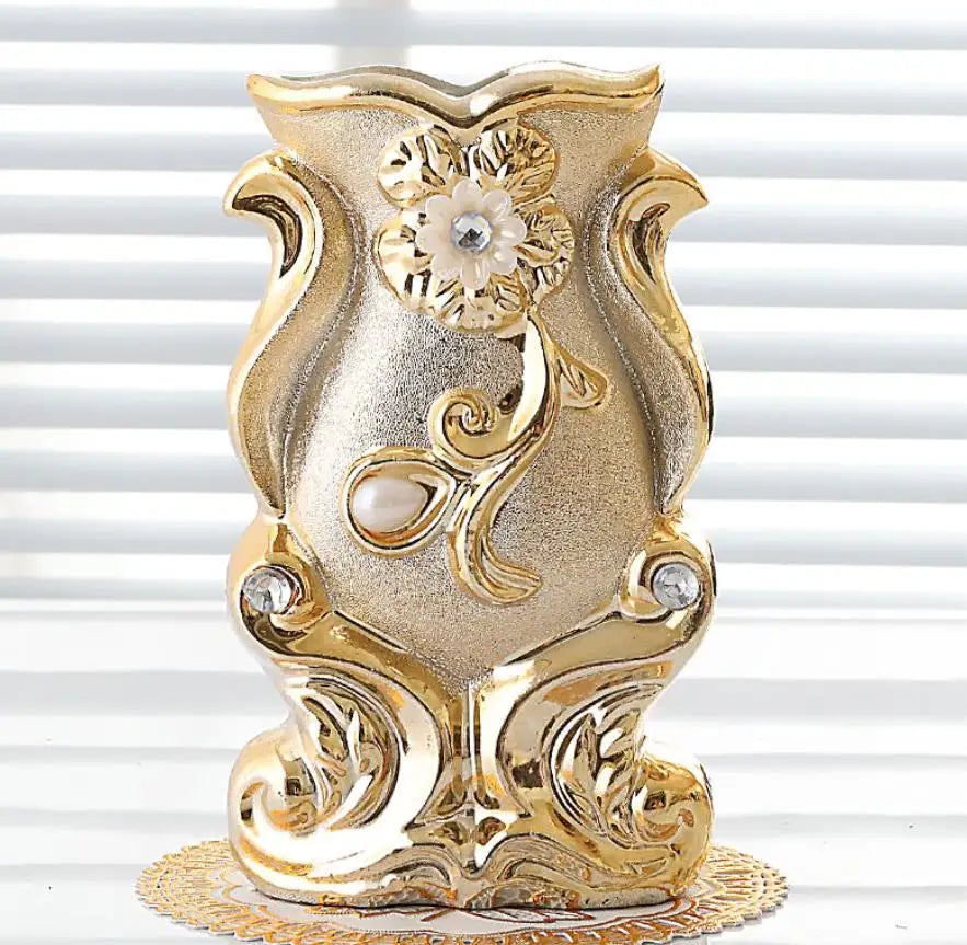DecorBites™ Frosted Porcelain Flower Vase for Home Decor