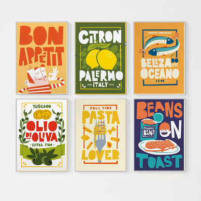 DecorBites™ Fun Beans on Toast Kitchen Canvas Art