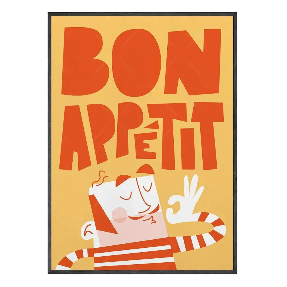 Set of 6 colorful fun beans on toast canvas painting kitchen posters