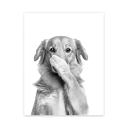 Funny animal baby chimp with toilet paper bathroom poster