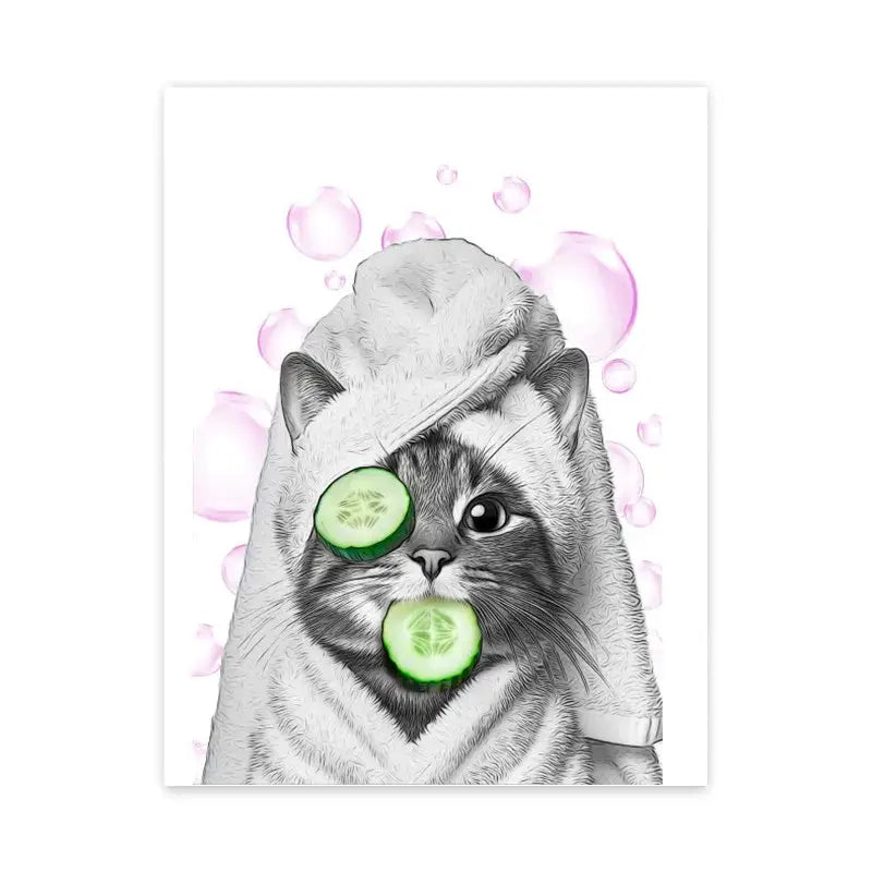 Funny raccoon animal wall art bathroom canvas print