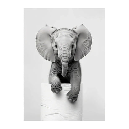 DecorBites™ Funny Animals Canvas Wall Art for Bathroom Home