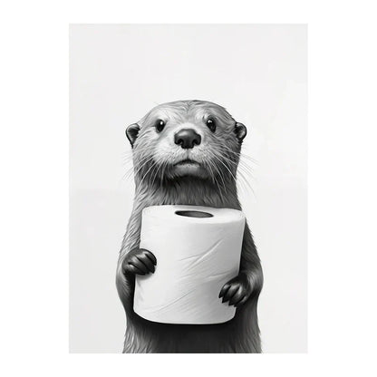 DecorBites™ Funny Animals Canvas Wall Art for Bathroom Home