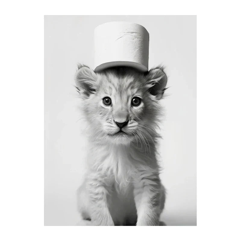 DecorBites™ Funny Animals Canvas Wall Art for Bathroom Home